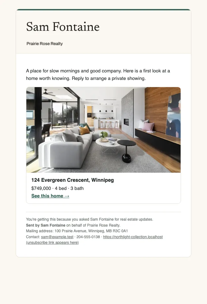 Northlight newsletters sample