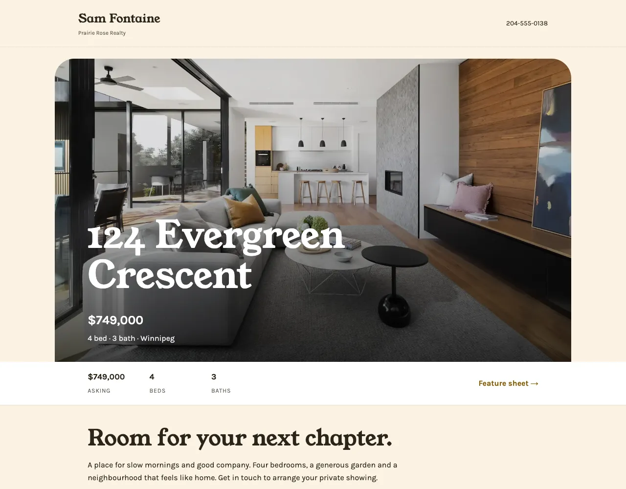 Sunroom single-property websites sample