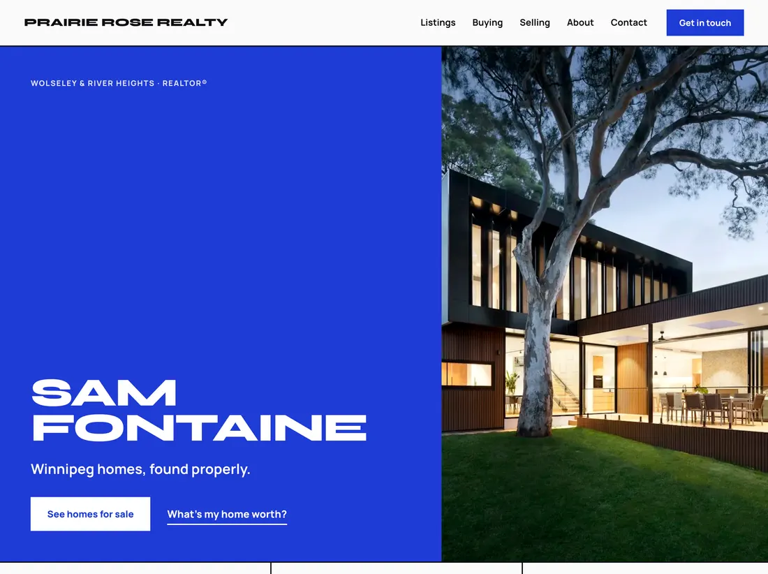 The demo site's home page on the Meridian theme