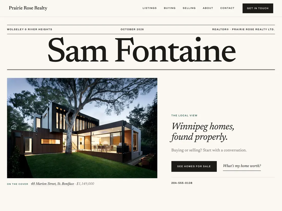 The demo site's home page on the Northlight theme