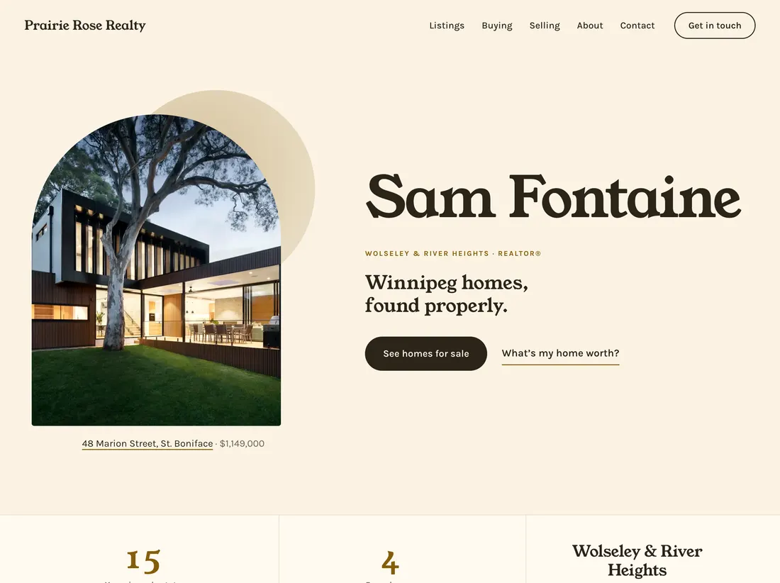 The demo site's home page on the Sunroom theme